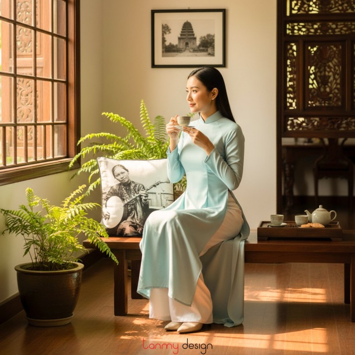 Vỏ tựa lưng phụ nữ và đàn kem be
